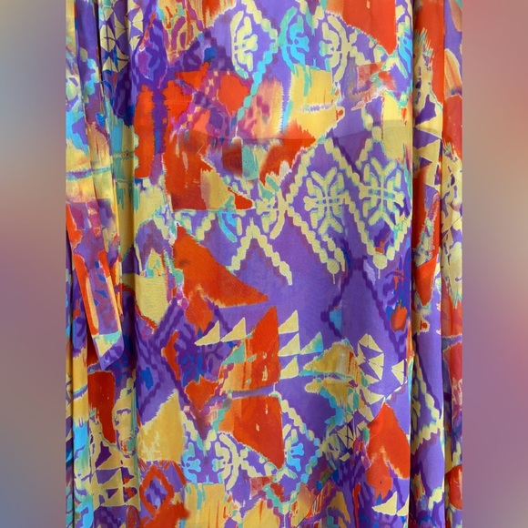 Show Me Your Mumu Wrap Maxi Skirt Boho M Orange Purple $148 1106 - Picture 4 of 7